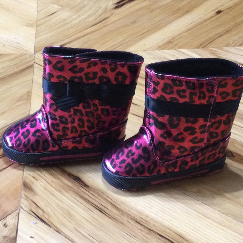 Baby pink Leopard Print boots